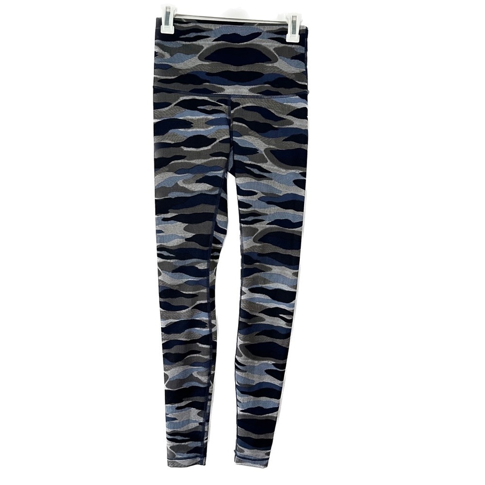 Lululemon Wunder Under Crop HR Leggings Size 4 Mini Coast Camo Deep Navy Multi